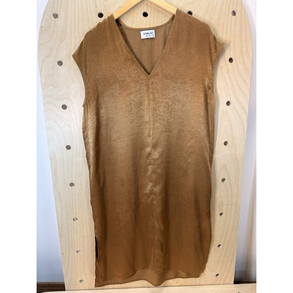 Sam & Lavi ANTHROPOLOGIE Gold Sleeveless Cocktail Dress Size Medium $198 - Picture 2 of 14